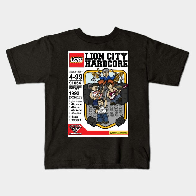 LION CITY HARDCORE Kids T-Shirt by xtrospectiv